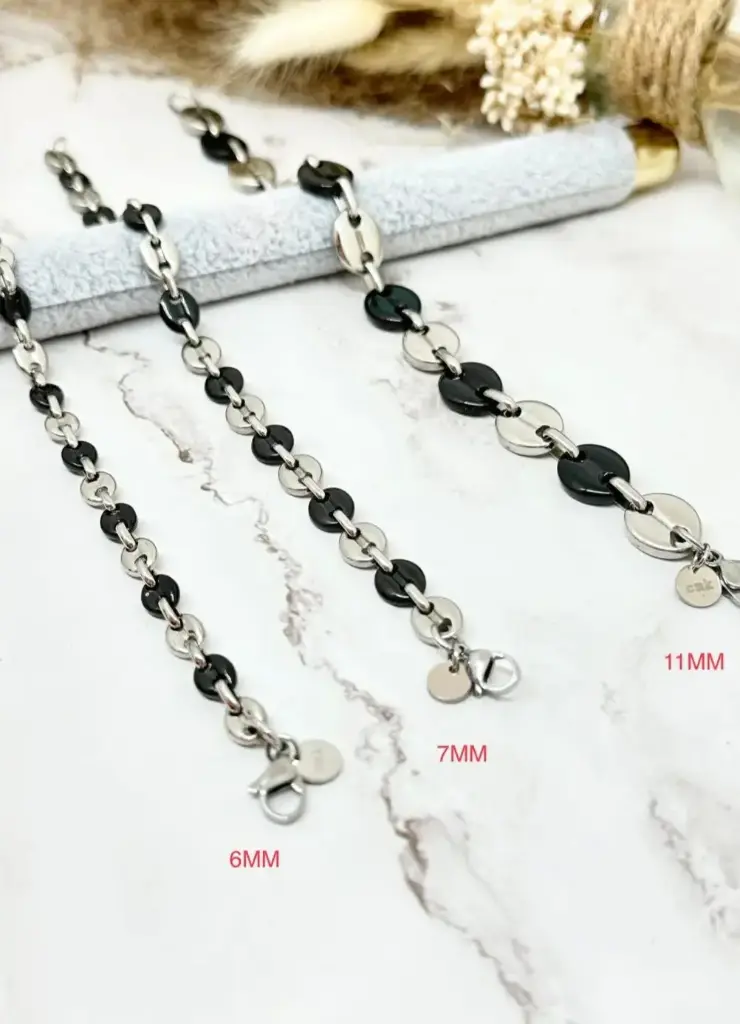 Bracelet grain de café bi-color