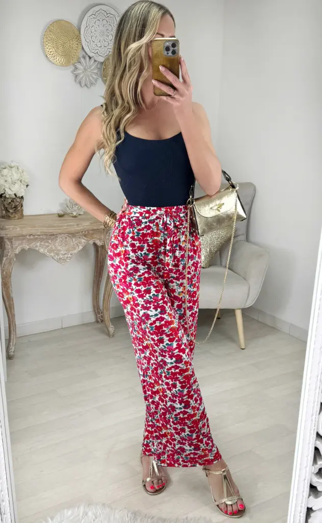 PANTALON FLUIDE ROUGE 