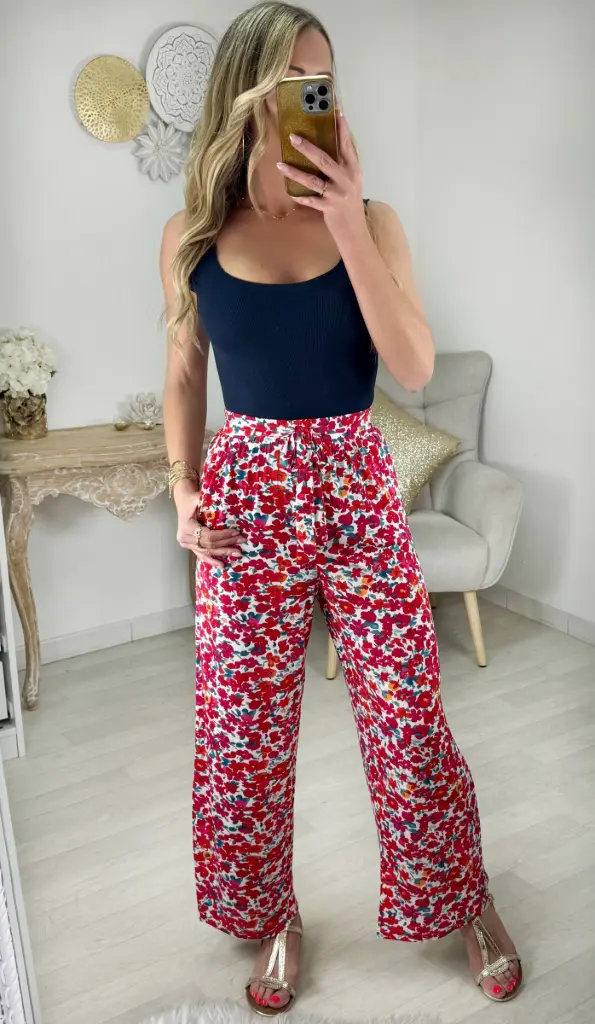 PANTALON FLUIDE  FLEURIE