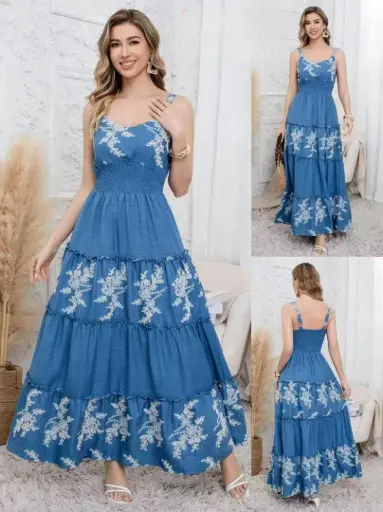 ROBE LONGUE BLEU JEAN 